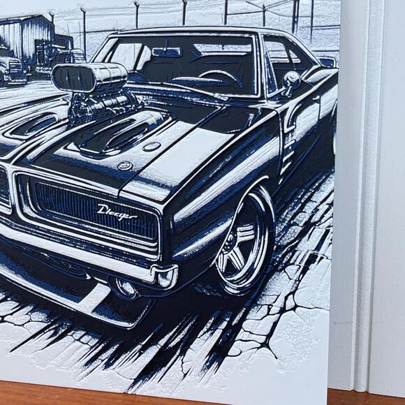 Dodge Charger Wall Art, Wall Art, Hueforge Art Print, Texture… - Picture 3 of 10